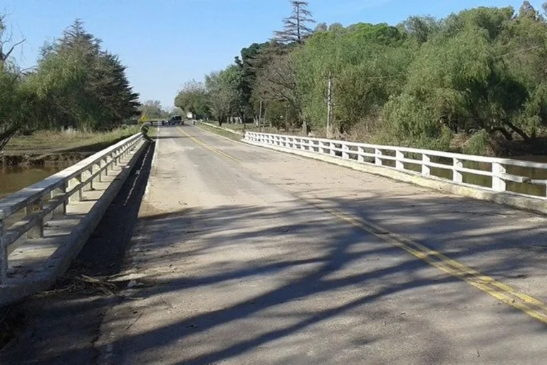 Puente de la ex Ruta 9 sobre el río Carcarañá, en Santa Fe.