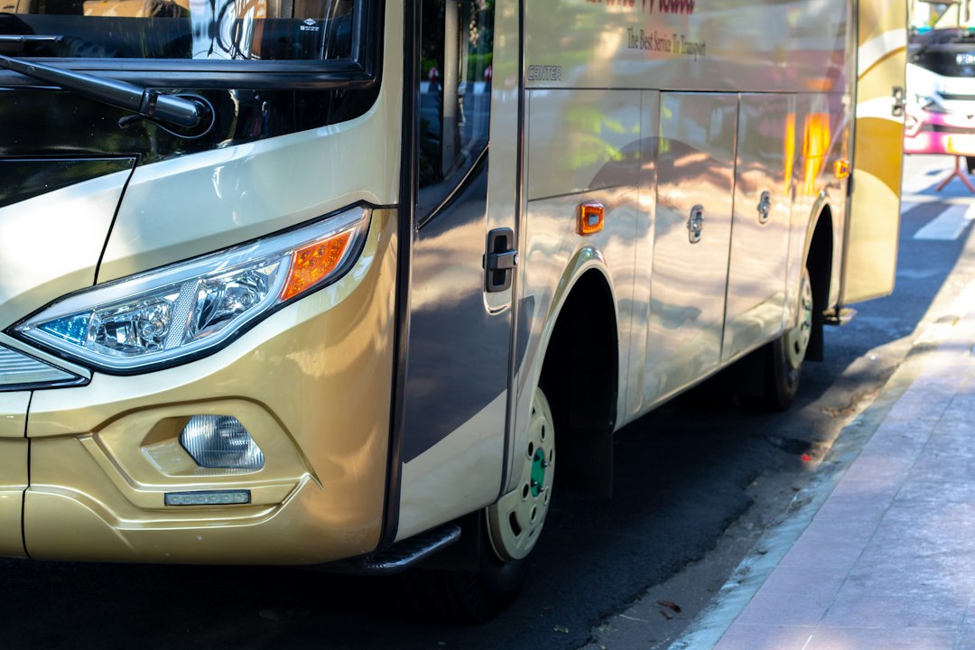 Colectivo urbano circulando por una calle de la ciudad