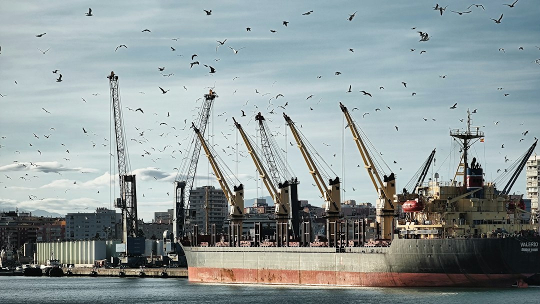 Buque granelero operando en una terminal portuaria